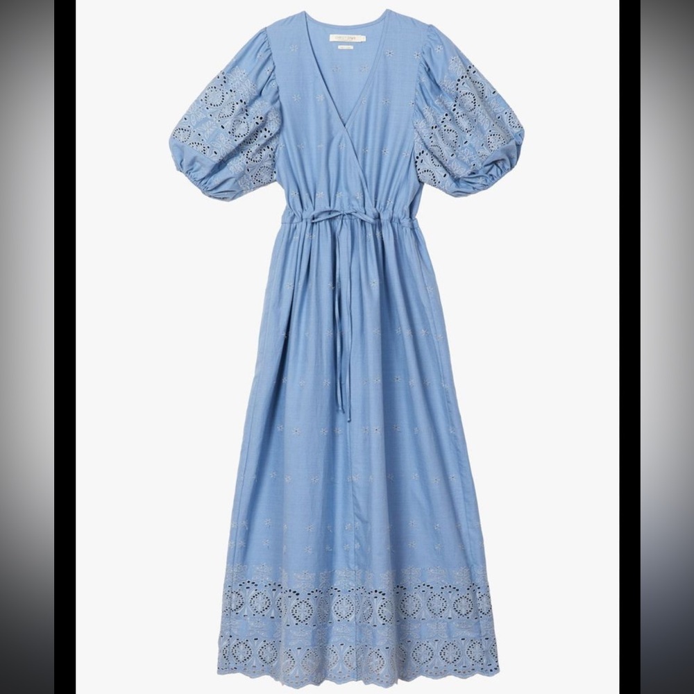 Christy Dawn Blue Puff Sleeve Maxi Sundress